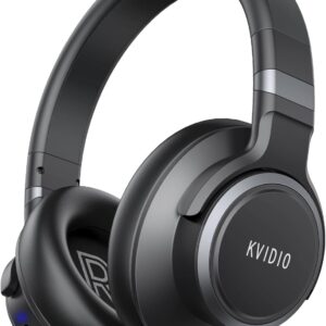 KVIDIO Active Noise Cancelling Headphones, 70 Hours Playtime Bluetooth Headphones Wireless with Microphone, Transparency Mode, Deep Bass and Hi-Fi Stereo Sound Over Ear for Travel Office